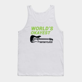 World's Okayest Guitar Player S-Style Electric Guitar Light Theme Tank Top